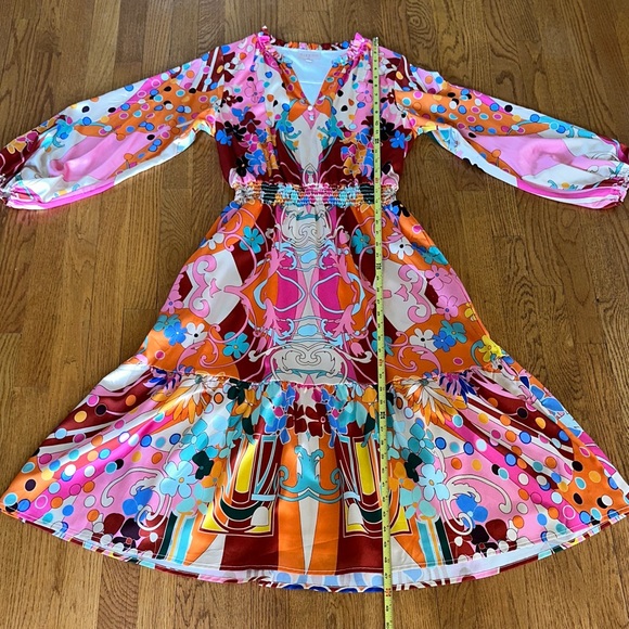 Ciebon Vibrant Multicolor Long Sleeve Dress - Picture 11 of 12